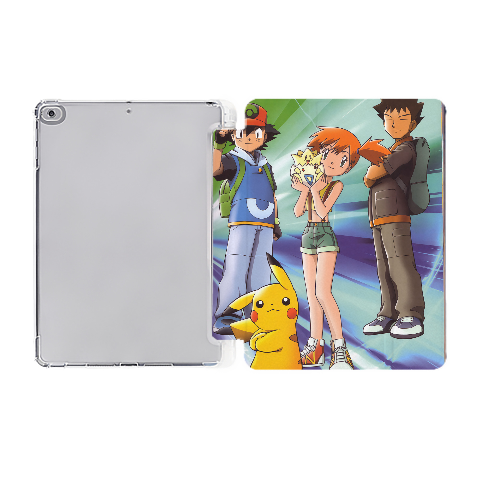 （画像用） ポケットモンスター Pokémon IPad ケース ペン収納付き 三つ折りスタンド PUレザー×シリコン 対応機種9.5/10.5/10.9インチ